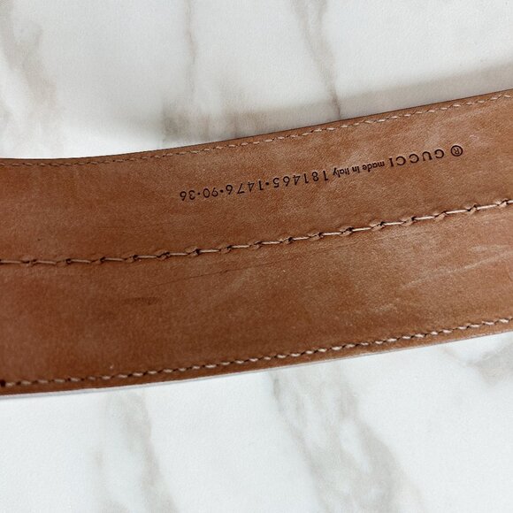 Gucci Brown Guccissima Leather Wide Buckle Belt 90CM - Picture 6 of 10
